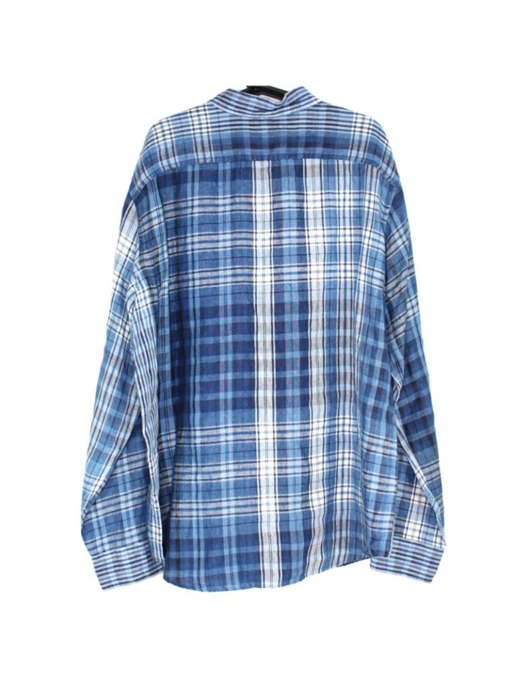 Polo Ralph Lauren Mens 2XL Indigo Linen Plaid Pullover Button Up Shirt G1454 - Picture 6 of 6